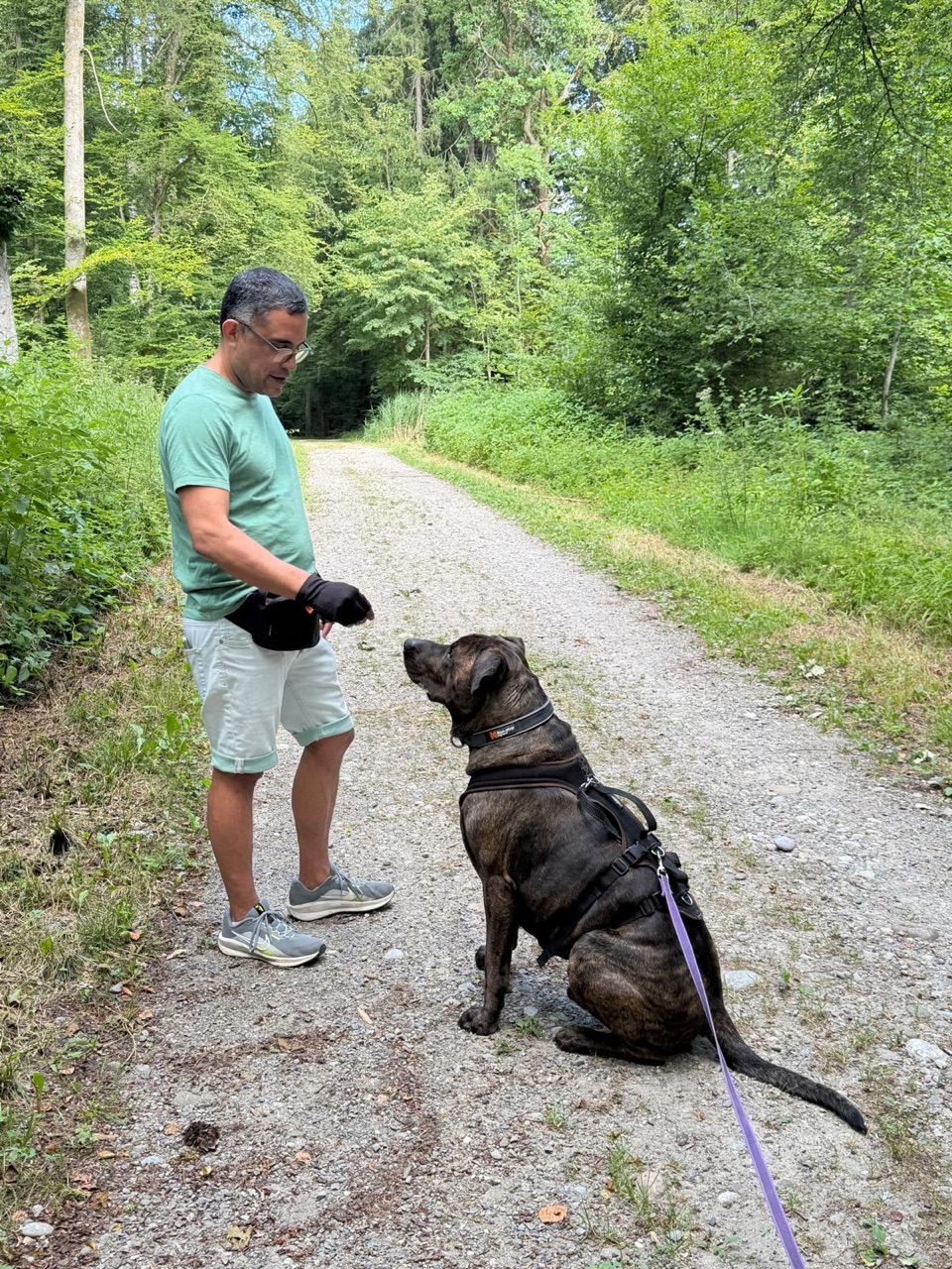 Mike mit Hund auf dem Sozialwalk